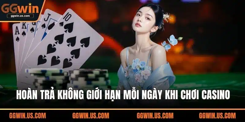 Hoàn trả không giới hạn mỗi ngày khi chơi Casino